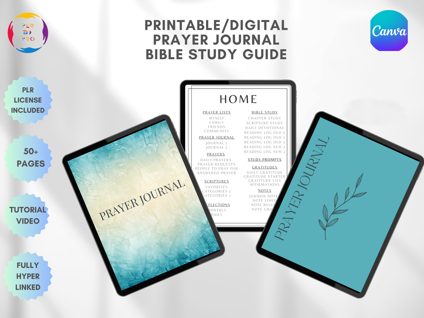 PLR Digital Bible Study Guide  | Digital Prayer Journal | GoodNotes Compatible