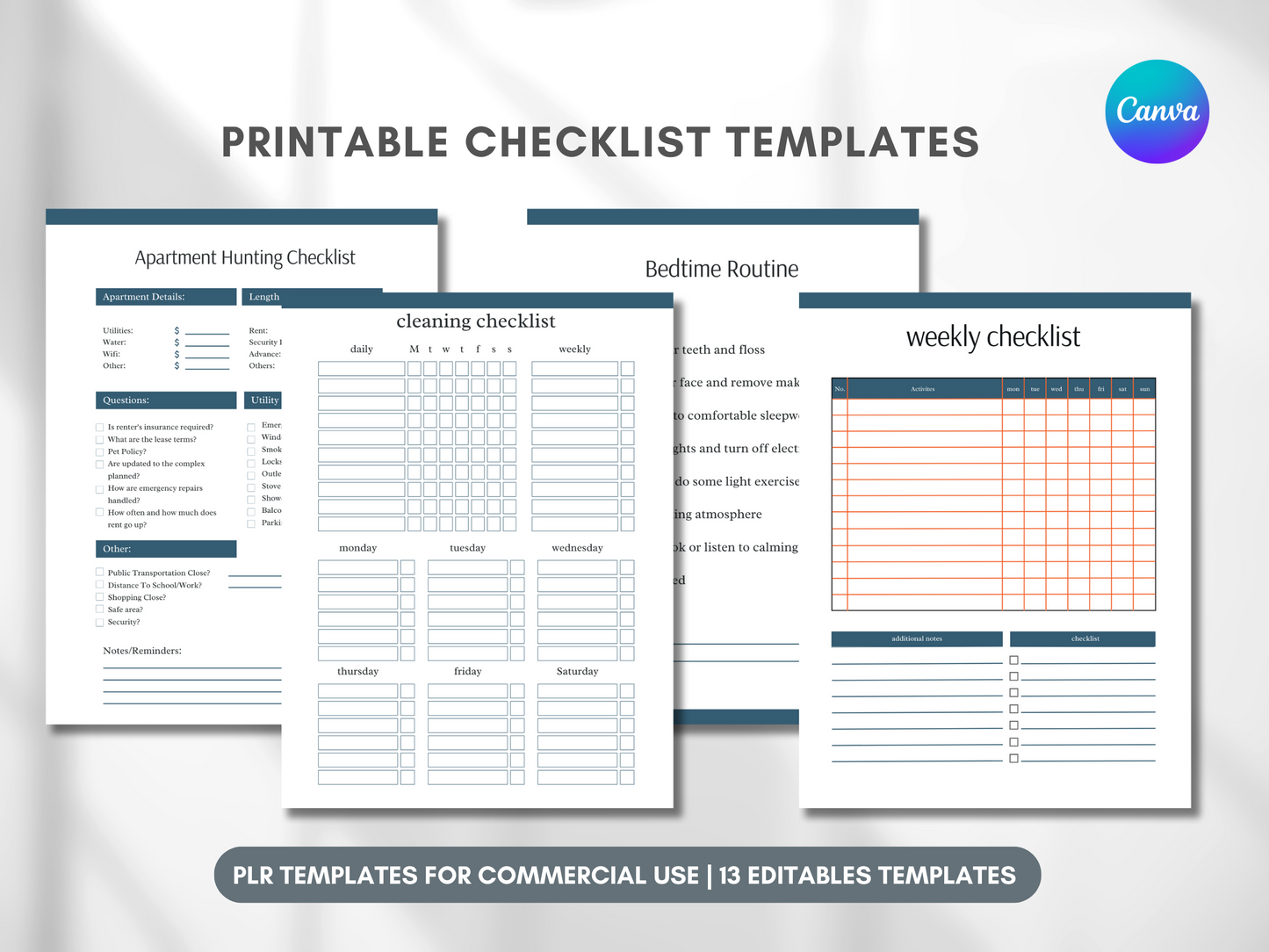 Checklist Bundle | PLR Templates | Printable Checklists