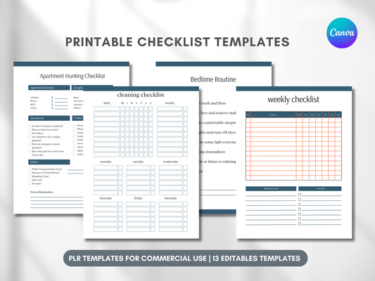 Checklist Bundle | PLR Templates | Printable Checklists