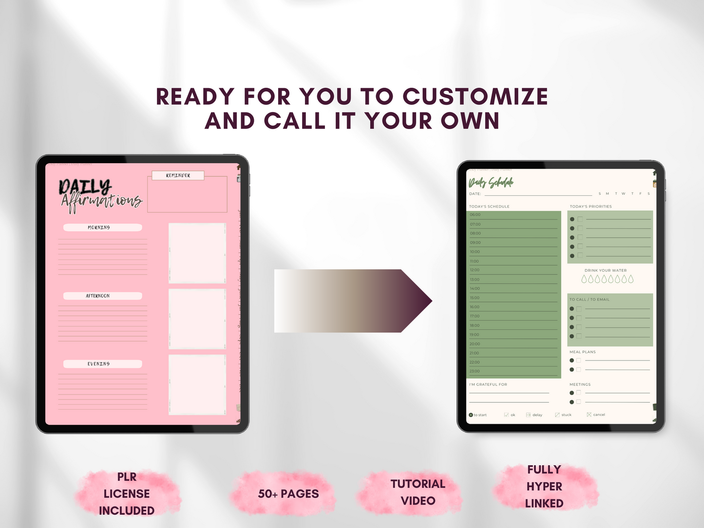 FEMININE TOUCH SELF CARE DIGITAL PLANNER TEMPLATE