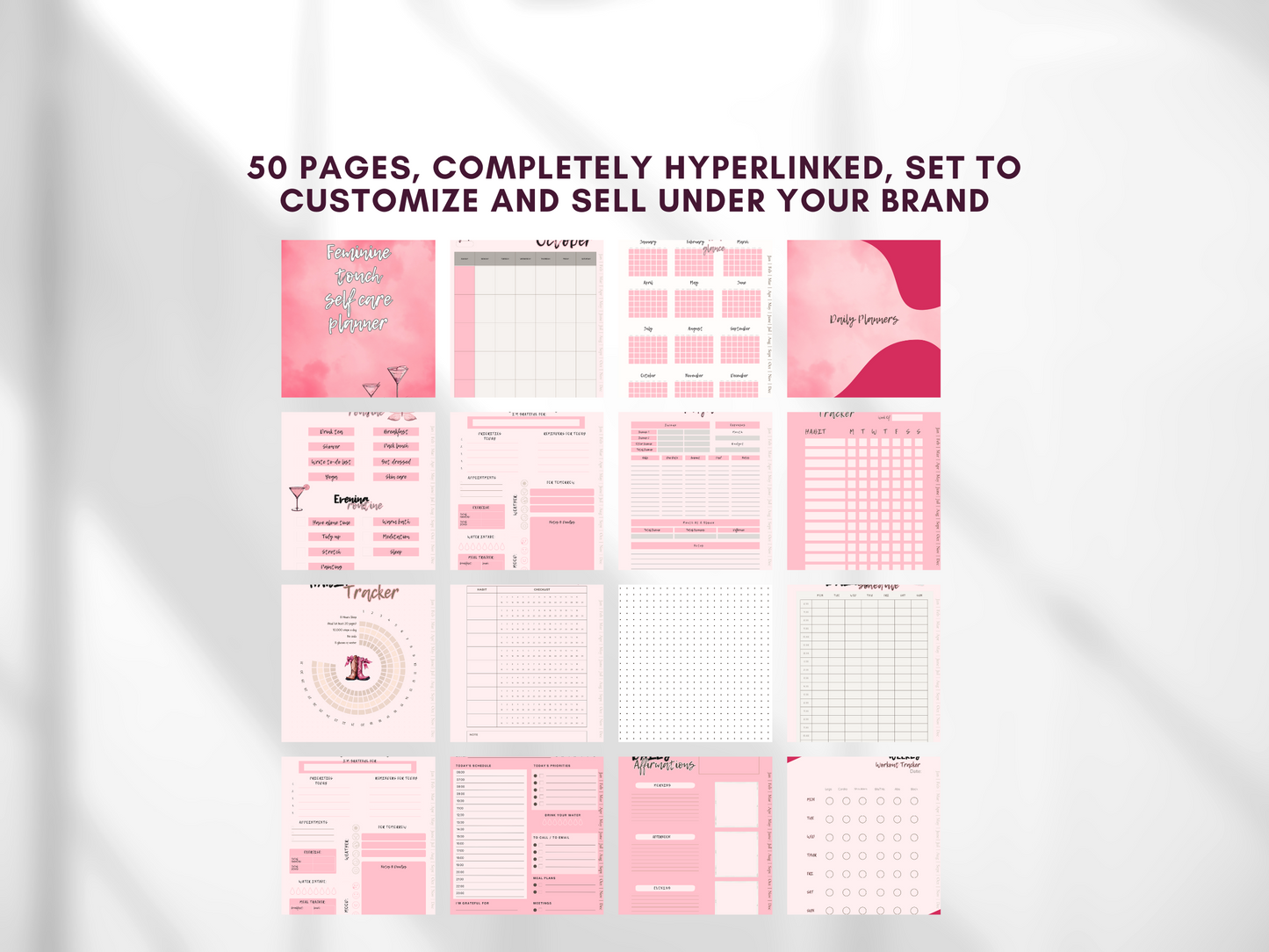 FEMININE TOUCH SELF CARE DIGITAL PLANNER TEMPLATE